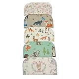 2 Ply Printed Flannel 8x8 Inches Set of 5 Sweet Woodland Animals