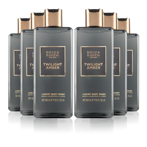 Baylis & Harding The Edit Twilight Amber Body Wash, 400 ml (Pack of 6) - Vegan Friendly