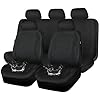 CAR PASS® Waterproof Car Seat Covers Full Sets, Universal Fit Seat Covers for Cars, EVA Neoprene Seat Cover Set Full Sets, Interior Covers for Auto SUV,Vans,sedans, Trucks,(All Black)