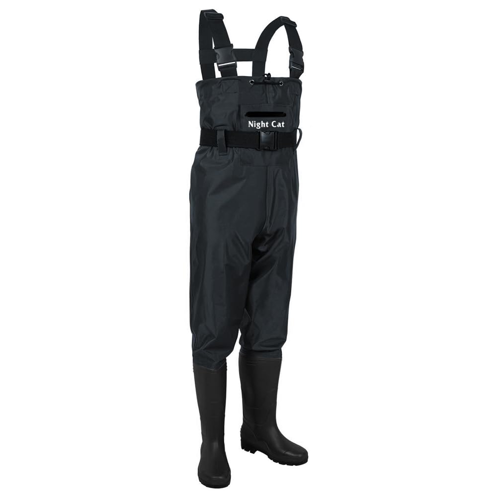 Night Cat Wathose Herren Damen Frauen Wathose mit Stiefeln wasserdichte Atmungsaktive Crosswater Waders - 3