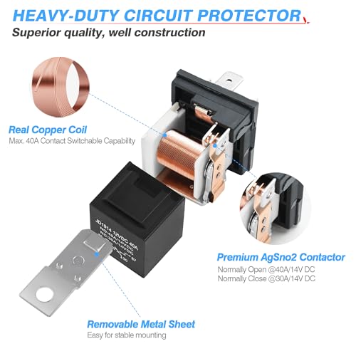 WOLFWILL WOLFWILL 5 Stück 30/40A 12V KFZ Relais Auto Umschaltrelais Wechselrelais - Funktionsansicht 5 | Relais