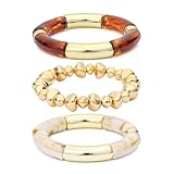 Bangle Bracelet: Handmade to ensure high quality. Suitable Size Bracelet for Women Wearing: The inner size of the bangle bracelet is about 7.0". These bracelets are connected by an elastic cord, SO, If your wrist size is between 6.5-8.0", they are su...
