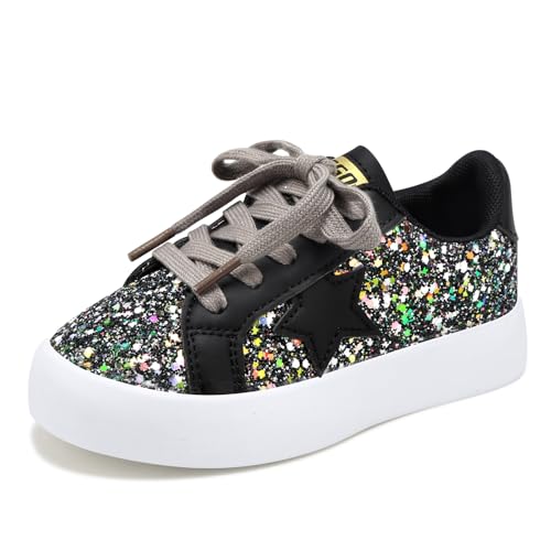 Girls Sneakers Glitter Tennis Shoes Lightweight Non-Slip Running Walking Shoes for Toddler/Little Kid/Big Kid