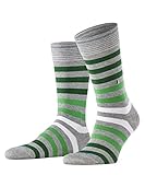 Burlington Herren Blackpool Socken Baumwolle Schwarz Grau viele weitere Farben verstärkte Herrensocken mit Muster atmungsaktiv gestreift und dünn ONE-SIZE-FITS-ALL als Geschenk 1 Paar