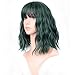 VCKOVCKO Short Bob Wigs Pastel Wavy Wig With Air Bangs Women's Shoulder Length Wigs Curly Wavy Synthetic Cosplay Wig Pastel Bob Wig for Girl Colorful Costume Wigs(12", Mix Green)