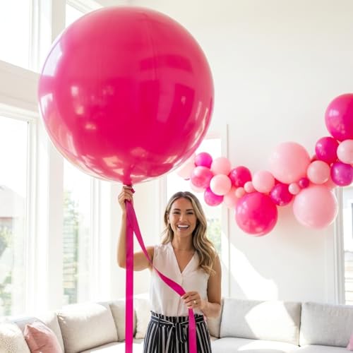 Image of KALOR Hot Pink Giant 36 Inch 9pcs Large Latex Balloons