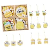 ABOOFAN 12 Stück Teiliges Zitronen holzanhänger Sommerliche Fenster Decken deko Hängende Holzchip Ornamente mit Lanyard für Restaurant Strandshop und Wohnraumgestaltung