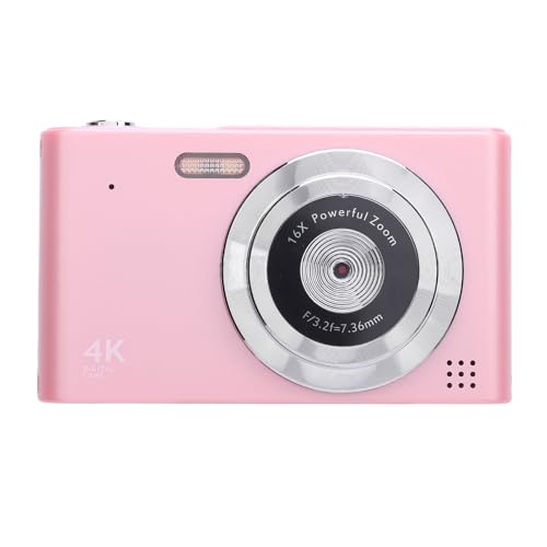 Fotocamera Digitale 4K per Fotografia e Video Videocamera retrò da 48 MP con Schermo IPS da 2.4 Pollici Zoom 16x e Flash Compatta Anti-Vibrazione