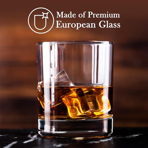 Volarium CRYSTALIA Luxury Whiskey Glasses 305ml, Set of 6, 100% Lead Free, Heavy Base Whiskey Tumbler Glasses, Old Fashioned Bar Drinking Glasses for Whiskey and Irish Whisky, Rocks Glass