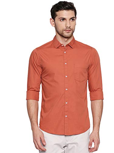Image of Dennis Lingo Men Cotton Solid Slim Fit Casual Shirts
