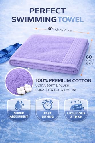 Image of Fitness Mantra Cotton Bath Towel 650 GSM | Heavyweight, Soft & Absorbent | Quick Dry | Large 30 x 60 Inch Towel for Daily Bath Use | 1 Peace| Purple|