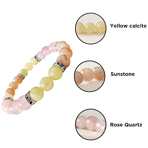 Image of Shubhanjali Crystal Elastic 8mm Stretch Customized Bracelet for Men and Women-(Standard,Multicolor)