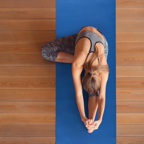 Image of Yoga Mats For Women and Men Exercise For Home Workout Gym Anti Slip EVA Material Yoga Mat 4Mm For Kids Gym Mats (Blue, 4 mm)