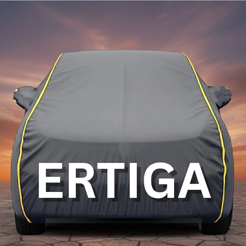 Image of Premium Grey Series 100% Waterproof Car Body Cover for Ertiga Cover (All Models) with Mirror Pockets | Triple Stitched, Elastic, Custom Fit, Heat Resistant, Anti-Dust, All-Weather Cover