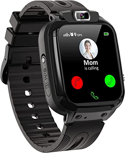 YEDASAH Montre GPS Enfant Tracker Montre Connectée Enfant Fille Garçon,Montre Mobile LBS Anti-Perte de Traqueur de Montre IntelligentePositionnement,Smartwatch avec SOS Téléphone Caméra (Noir)