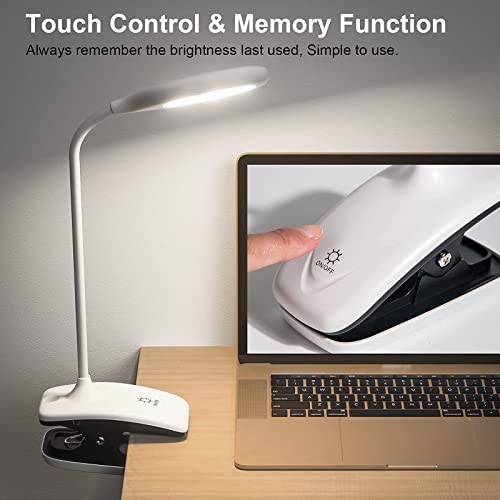 Deeplite Led Desk Lamp Battery Book Light Chargeable Reading Light, Flexible Arm, Dimming Brightness Portable Desk Light For Work Study (2 Pack). #TOP5