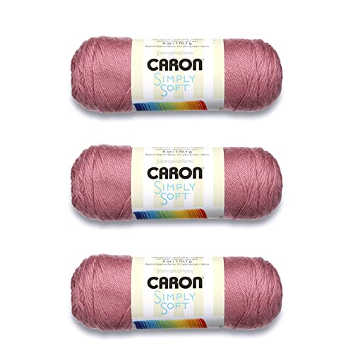 Image of Caron Simply Soft Plum Wine Yarn - 3 Pack of 170g /6oz - Acrylic - 4 Medium (Worsted) - 315 Yards - Knitting /Crochet