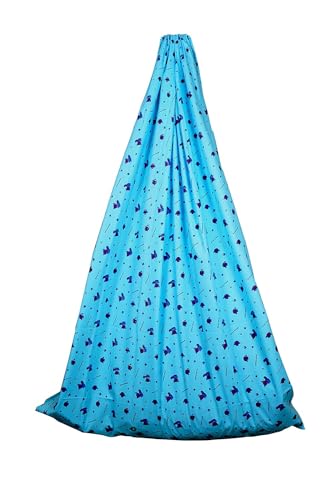 Image of Born Baby Hanging Swing Cradle Cotton thottil Cloth thuni for Babies Baby Boy's and Girl's Sleep Cotton Cloth Cradle /Zula /Jhula /Jhoola /uyaala for New Born Babies (Blue)