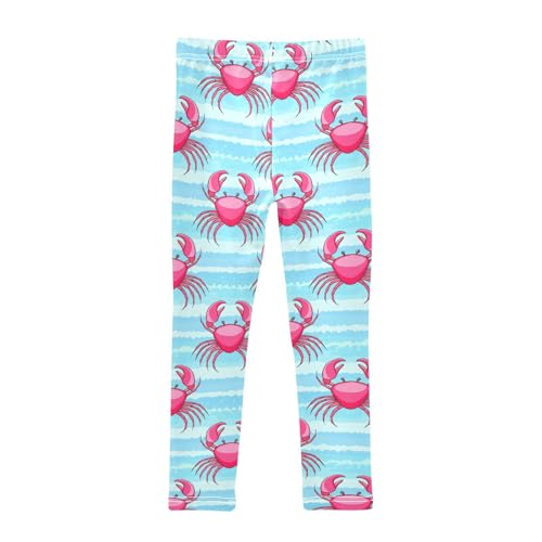 Girls' Leggings Pink Crabs Blue Stripe Kids Yoga Tights Pants 1 Pack 208619662