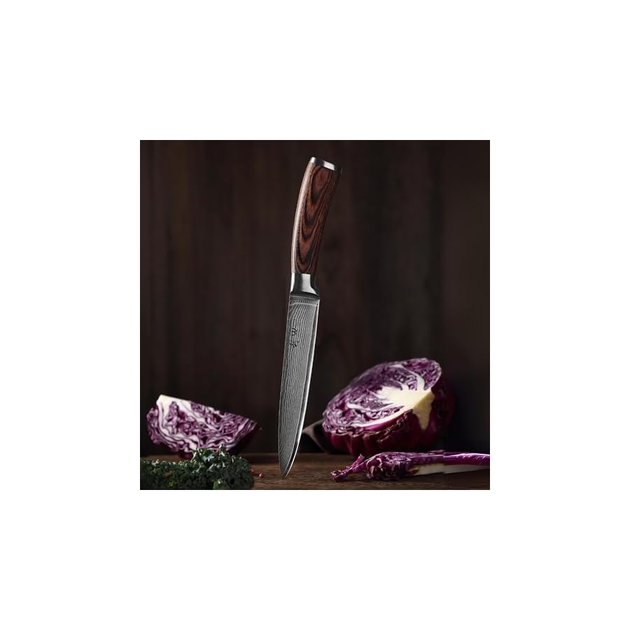 Wakoli-Carving-Knife-7-inch-Blade-Damascus-Chef-Knife-made-from-67-Layers-Damascus-Steel-with-VG10-Core-Sharp-Kitchen-Knives-with-Pakkawood-Handle-Boning-Knife-for-Meat-Cutting-in-Gift-Box-EDIB Wakoli Carving Knife, 7-inch Blade Damascus Chef Knife made from 67 Layers Damascus Steel with VG10 Core, Sharp Kitchen Knives with Pakkawood Handle, Boning Knife for Meat Cutting in Gift Box (EDIB)