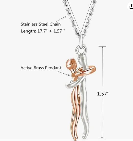Ioly's Hug Necklace for Couples Affection Link Pendant Collar de Abrazo Eterno Unity Jewelry Hugging Necklace Matching Couple Necklaces for Him & Her Love Pendant for Women - Image 8