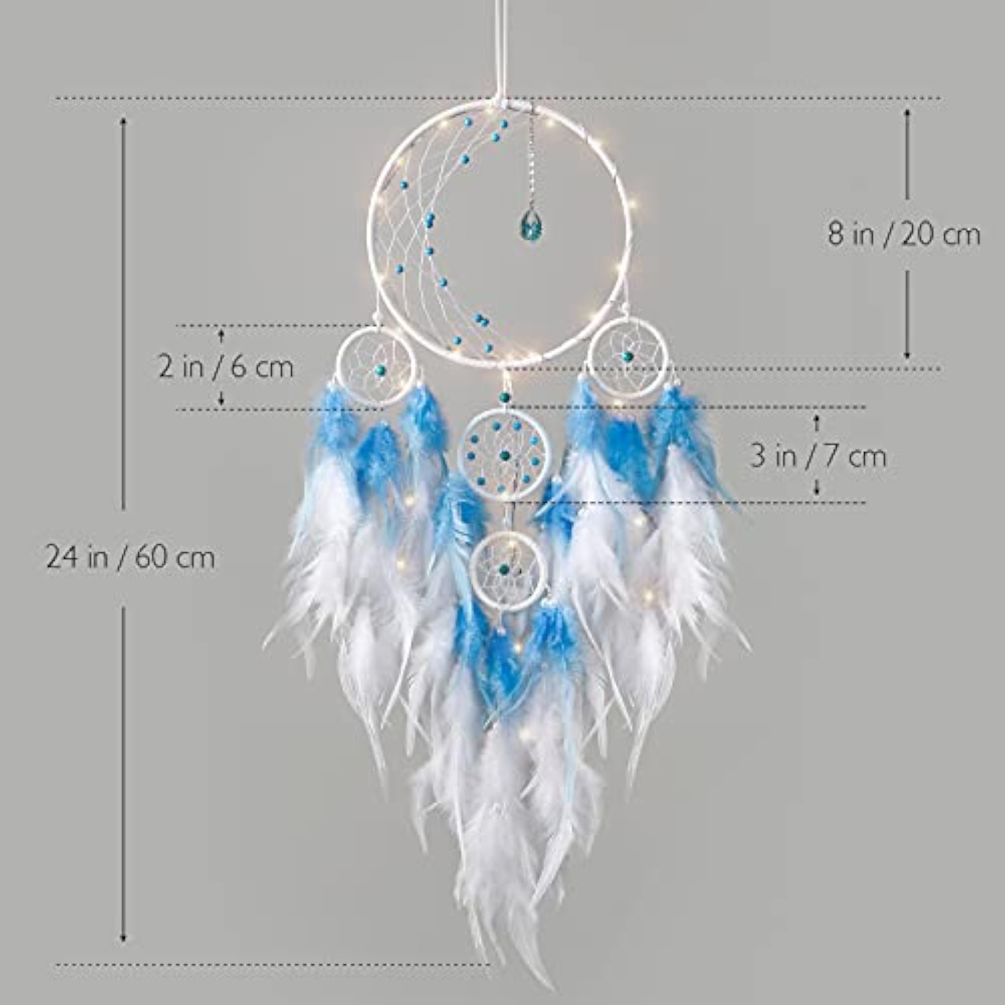 LED Light Up Dream Catcher Half Circle Moon Decor