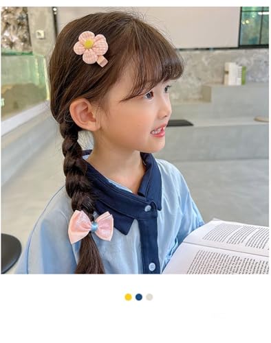 Image of SYGA 10-Piece Baby Hair Clip Set for Girls Adorable Bow and Flower Designs Hair Pin Lightweight, and Stylish - Light orange