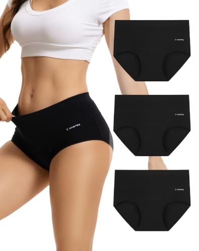 Image of INNERSY Period Underwear for Women Leakproof High Waisted Menstrual Cotton Panties 3 Pack