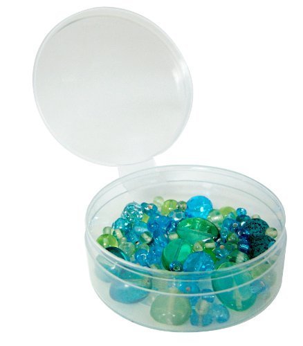 100 Count Clear 2 1/2" Round Plastic Containers with Lids for Beads, Candies, Snuff Cans, Confections and Any Small Items