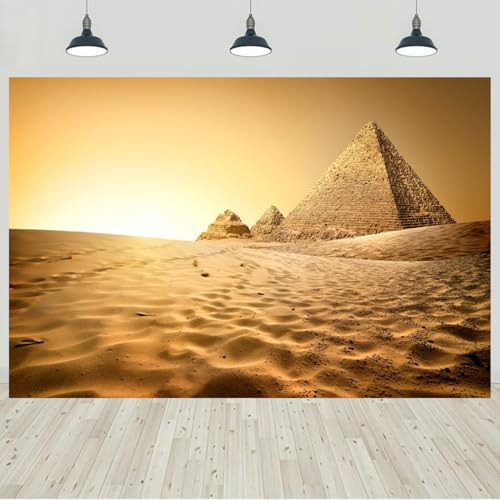 Fondo fotográfico 7x5 ft Egipto con pirámides miniatura 1