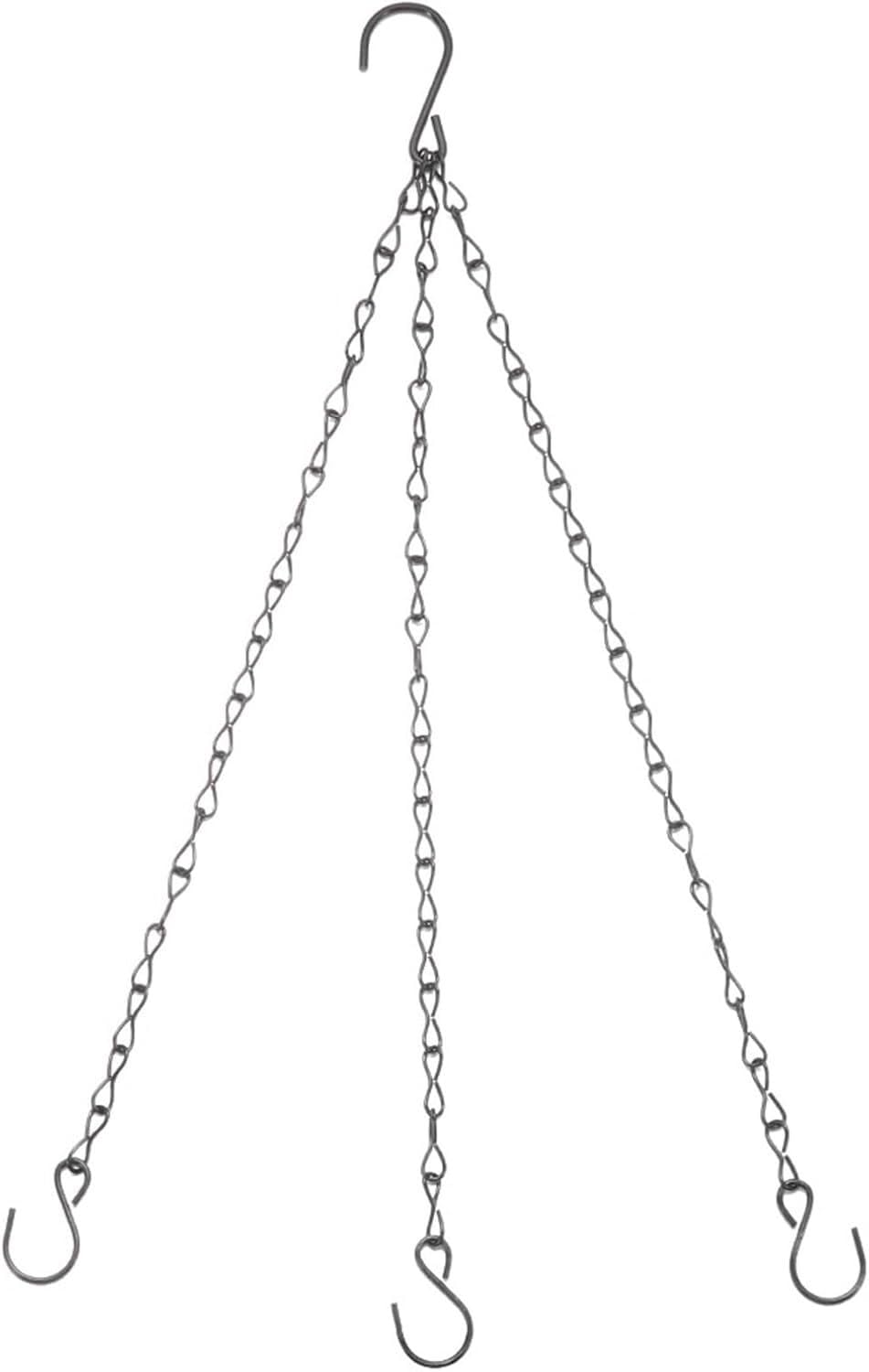 Vakorise Chains with Hooks, Chain with Hooks Pot Plant Hanger Iron Ornaments Black Silver(Black S Hook)