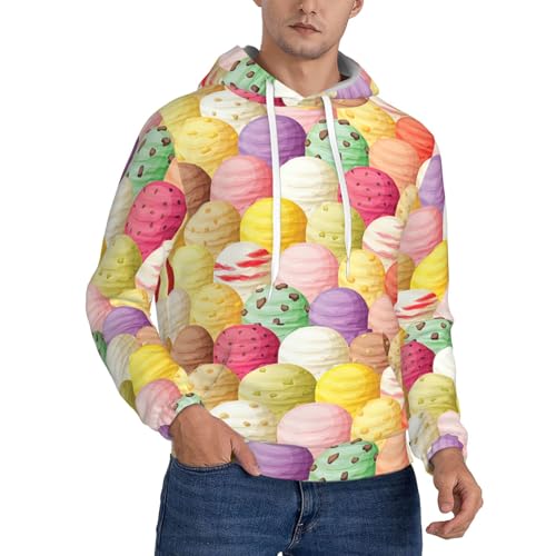 Sweat à capuche chaud homme vêtement d'extérieur imprimé crème glacée