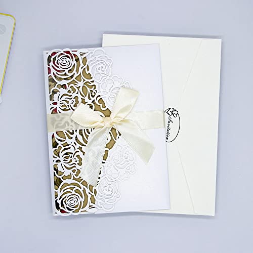 Invitaciones de boda corte láser que evitan buscar sobres y cintas por separado 6