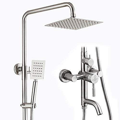 Ensemble de douche acier inoxydable 304 colonne douche carrée eau chaude froide sans pistolet