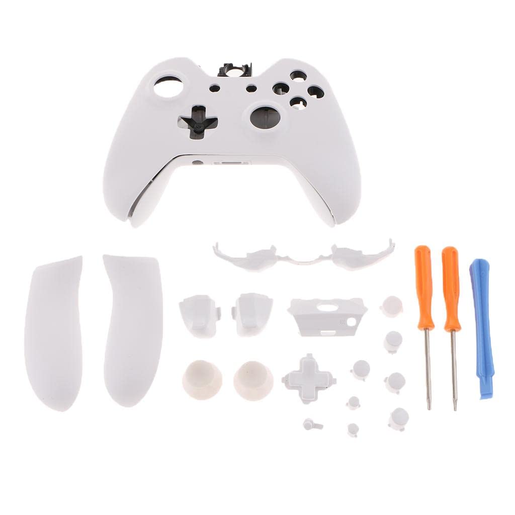 for Microsoft Xbox One Elite Controller Button Set Case Shell Faceplate Kit with Hand Grip Thumb Stick Cap ABXY Bumper Trigger Key White-image-47