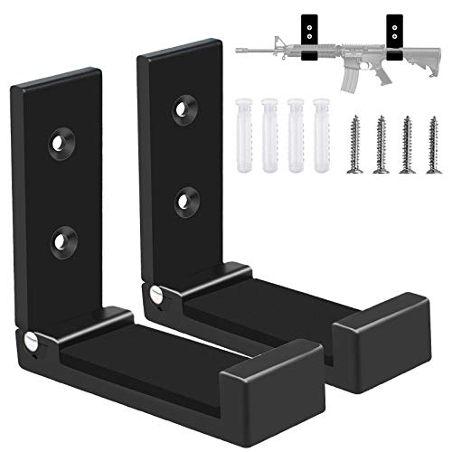 GOHIKING Gun Rack Wall Mount - Gun Racks Folding Shotgun Hooks Hangers Scratchproof with Soft Padding -Excellent for Indoor Hanging, Display, or Storing Any Gun, Sword, and Bow