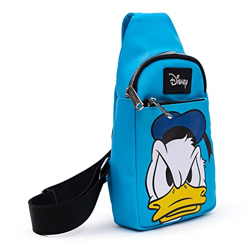 Disney Bag, Sling, Donald Duck Face Close Up, Blue, Bounding, Vegan Leather3
