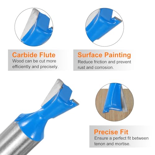 QUARKZMAN 2 Stück Dovetail-Fräser 1/2 Durchmesser 1/2 Schaft Wolframkarbid 14 Grad Dovetail-Gelenk-Bohrer für Box Schublade Schrank Gelenke Feine Holzbearbeitung