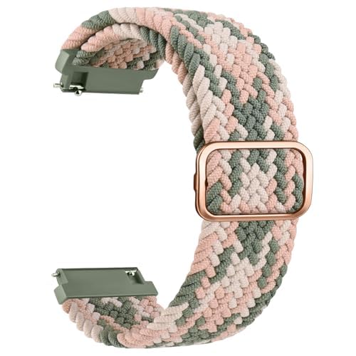 Elastic Strap for Garmin Venu 2/Venu 3/Vivoactive 4 45mm，Forerunner 255, 265 for Women Men, 20mm Soft Nylon Stretchy Band for Garmin Forerunner 255/265 Music,Legacy Hero Strap Colourful green