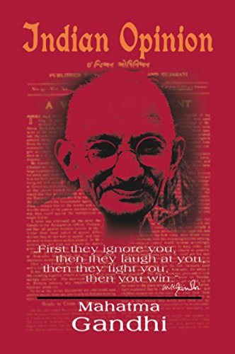 1art1 Mahatma Gandhi plakat druk artystyczny na płótnie Indian Opinion, First They Ignore You, czerwony obraz ścienny druk XXL na nocie | Obraz Obraz 120x80 cm