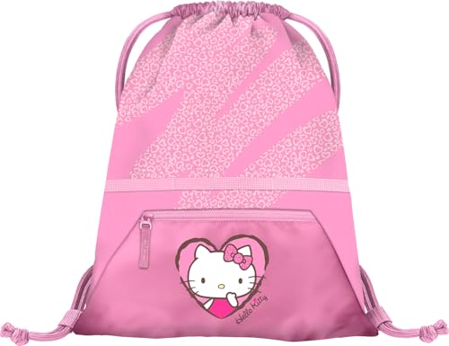 Baagl Worek sportowy dla dziewczynek – wodoszczelny worek na buty dla dzieci – do szkoły i przedszkola, worek sportowy, worek sportowy, Hello Kitty Sweet Leopard, L, designerski
