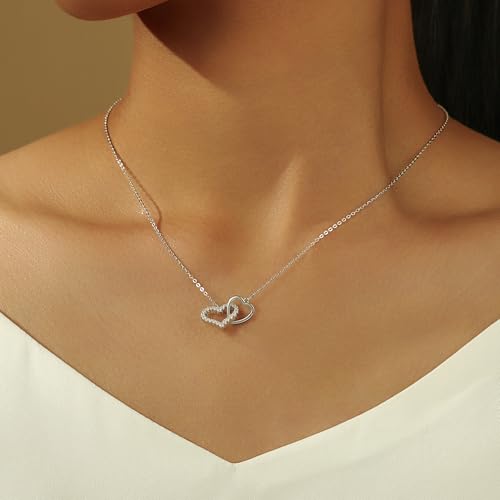 18K Gold Plated S925 Sterling Silver Heart Necklace Elegant Romantic Jewelry Birthday Gift for Women4