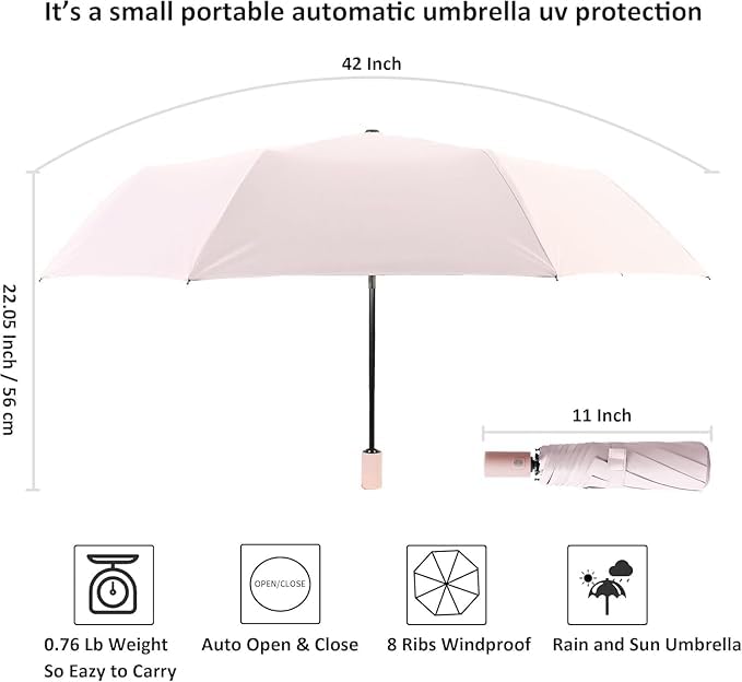 Image of TEKCOOL Umbrella, UV Big Size Umbrella for Sun Protection Rain Windproof Strong Large 3 Fold For Men Women Kids Boys Girls Perfect & Stylish Windproof & Compact''
