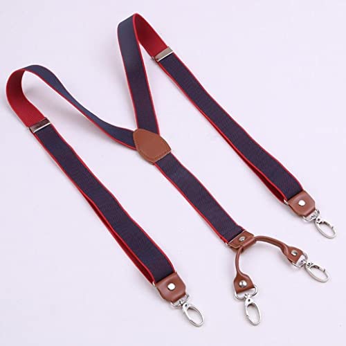 Bretelles marron 2.5cm de large style rétro en Y à 4 crochets