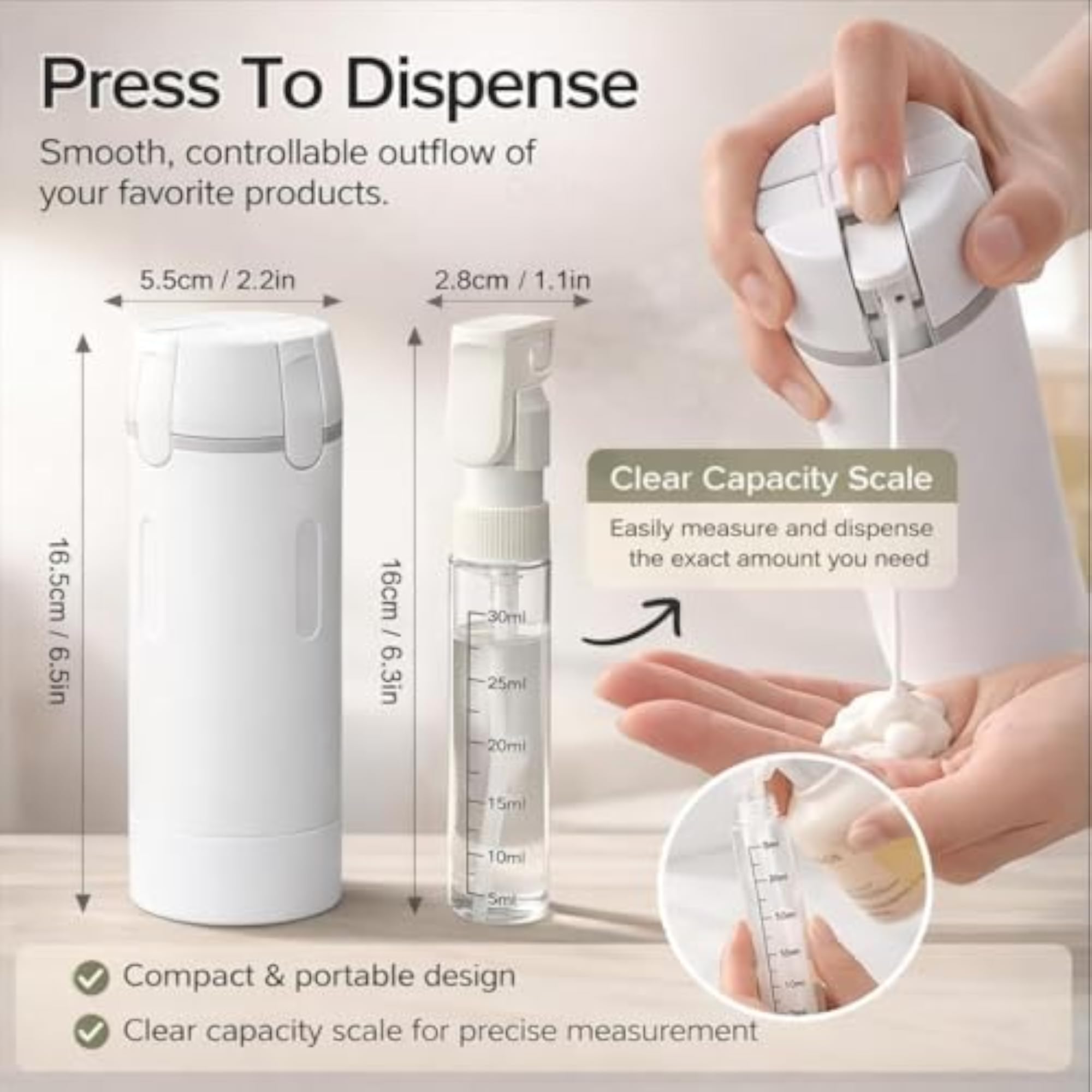 4-in-1 Travel Dispenser Bottle Set, 120ml