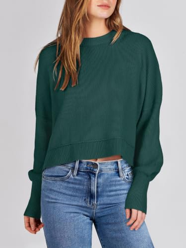 Image of ANRABESS Cropped Sweaters for Women Long Sleeve Oversized Fall Outfits