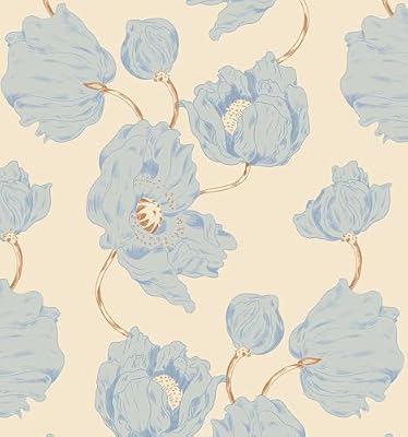 GloryTik Floral Wallpaper Peel and Stick Vintage Contact Paper Beige Self Adhesive Removable Waterproof Wall Paper for Bedroom Bathroom Cabinets Home Walls Decoration Vinyl Roll 16.14" X 78.7"