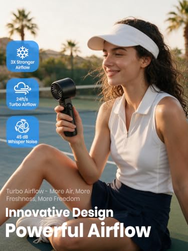 Image of 3-in-1 Handheld Fan Features a 4000mAh Rechargeable USB Battery, Making It Ideal for Travel, Camping, and Outdoor, Matte Black