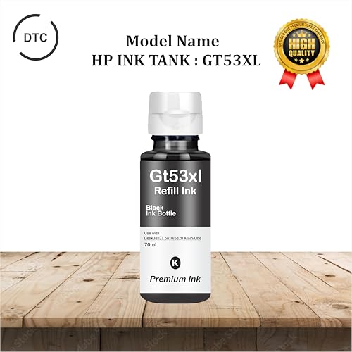 Image of Duplex DTC Refill Ink GT53XL Compatible for HP Ink Tank 115 310 315 319 410 415 416 419 455 500 515 520 525 530 589 615 750 790 670 GT5810 (GT53XL Black Ink 1 Pcs)