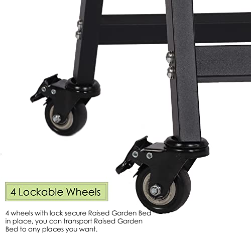 Usego Vertical Raised Garden Bed With Wheels 5 Tiered Elevated Planter Raised Bed With Drainage Container Metal Elevated Herb Planter Box For Vegetables Flowers Growing Outdoor Indoor Patio Balcony #TOP4